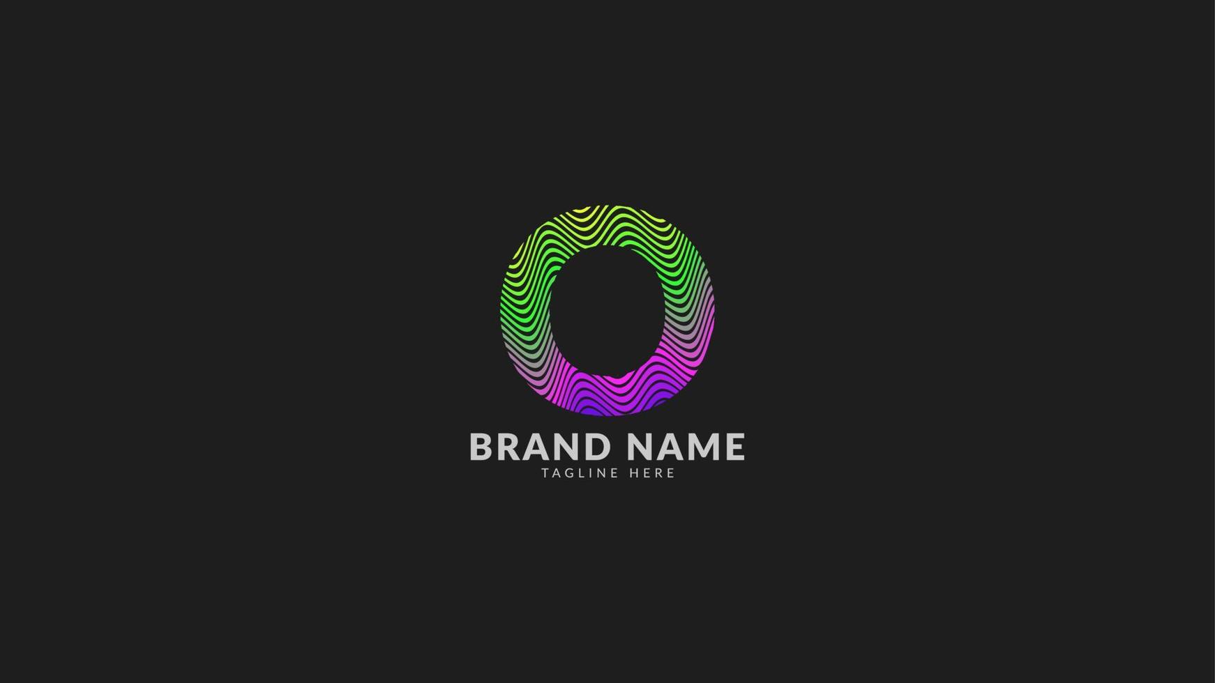letter O wavy rainbow abstract colorful logo for creative and innovative company brand. print or web vector design element