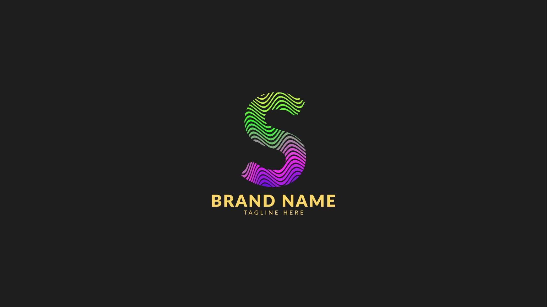 letter S wavy rainbow abstract colorful logo for creative and innovative company brand. print or web vector design element