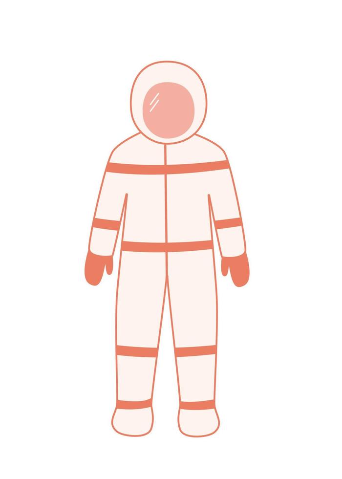 icono de cosmonauta. astronauta en un traje espacial, ilustración de dibujos animados aislada en blanco. vector