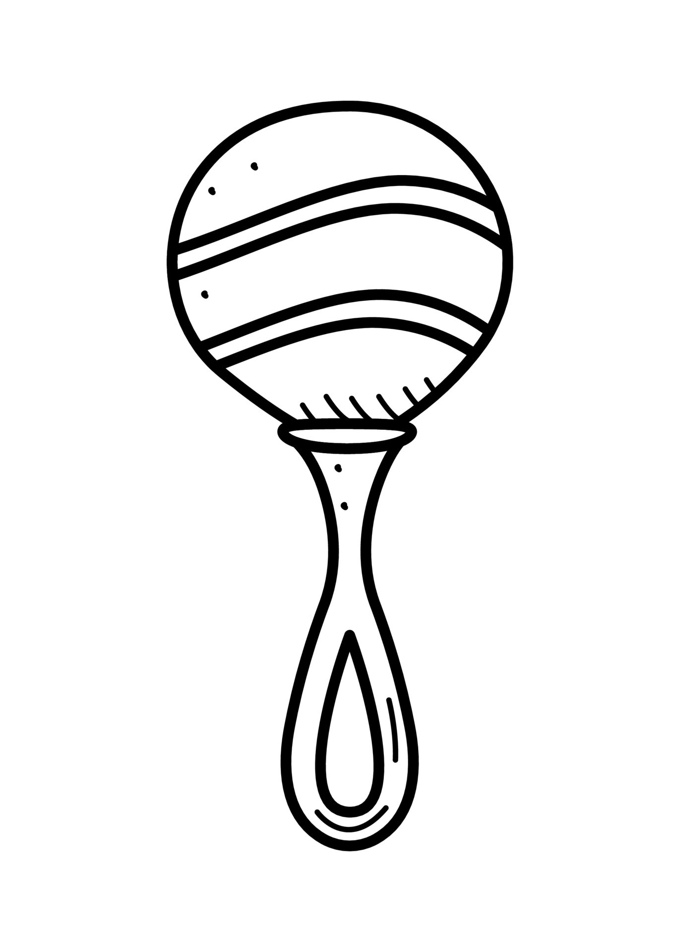 baby rattle clipart black and white