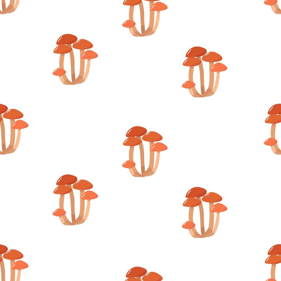 Seamless pattern of honey agaric, background vector illustration of autumn mushrooms of honey agaric