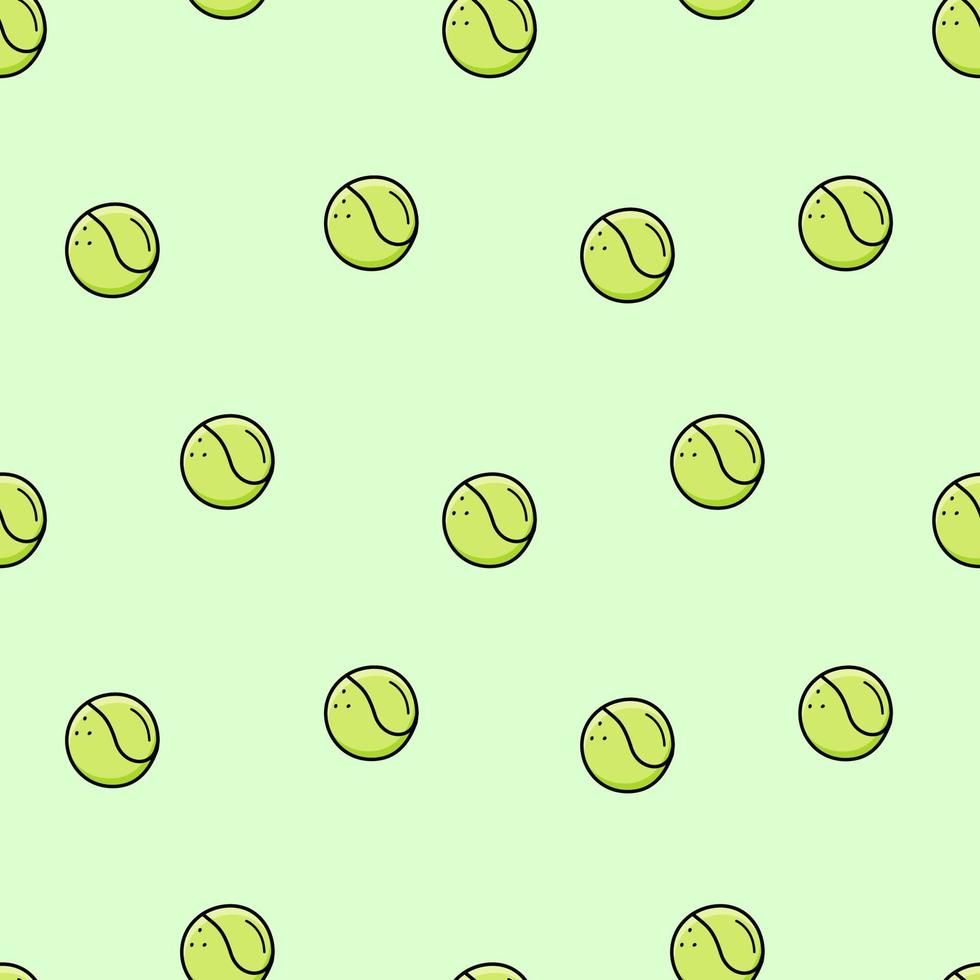 Tennis ball seamless pattern. Vector illustration of sports equipment for playing tennis