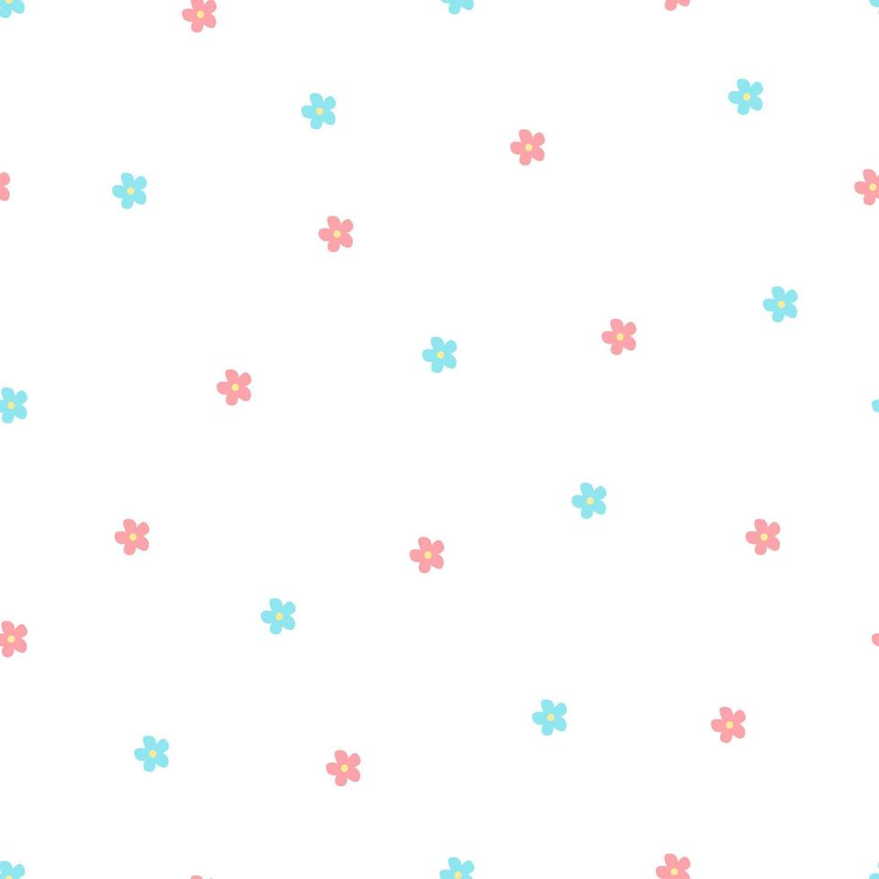 Seamless pattern field plants, forget me not flowers. Vector illustration wallpaper background