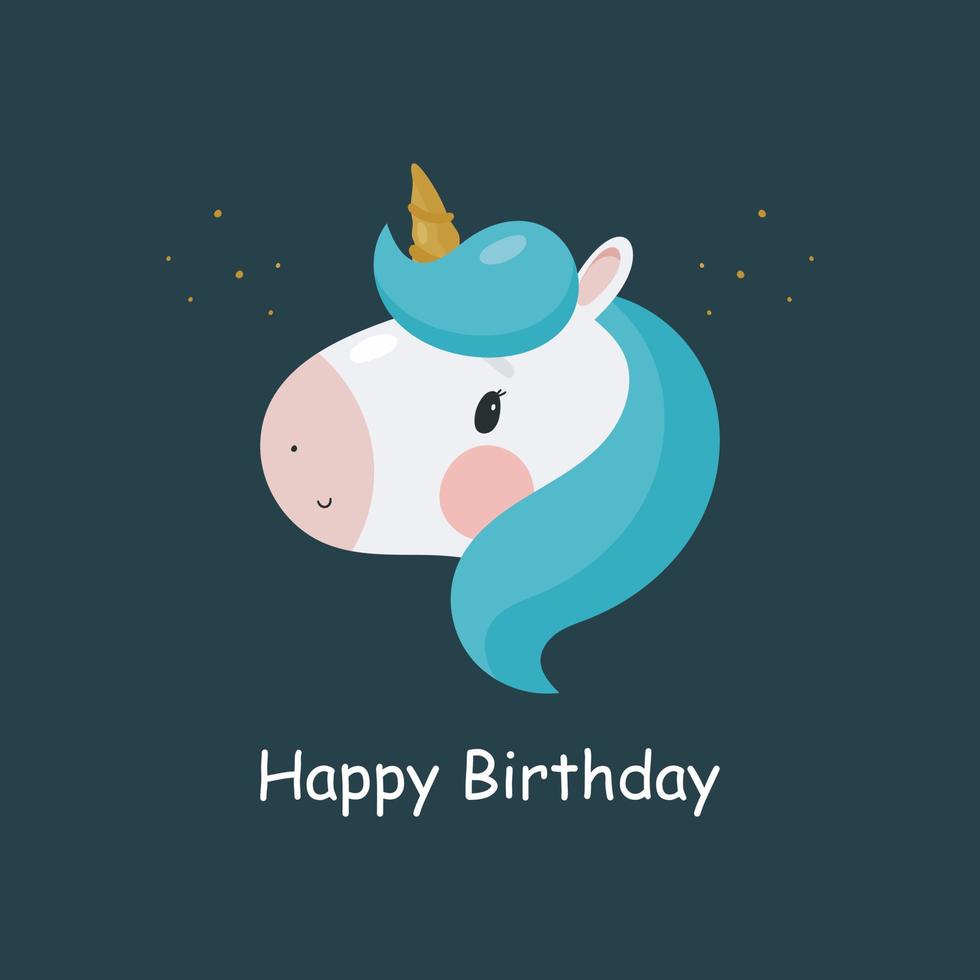 Magic Unicorn and rainbow. Cartoon style. Vector illustration. For kids stuff, card, posters, banners, children books, printing on the pack, printing on clothes, fabric, wallpaper, textile or dishes.