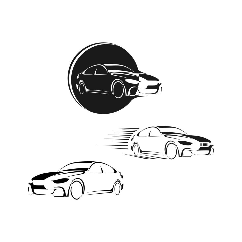 car logo , car vector silhouette in white background