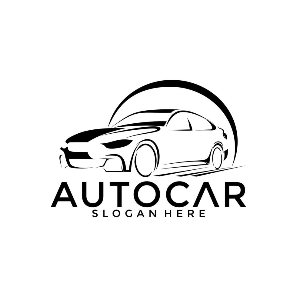 logotipo de coche, silueta de vector de coche en fondo blanco