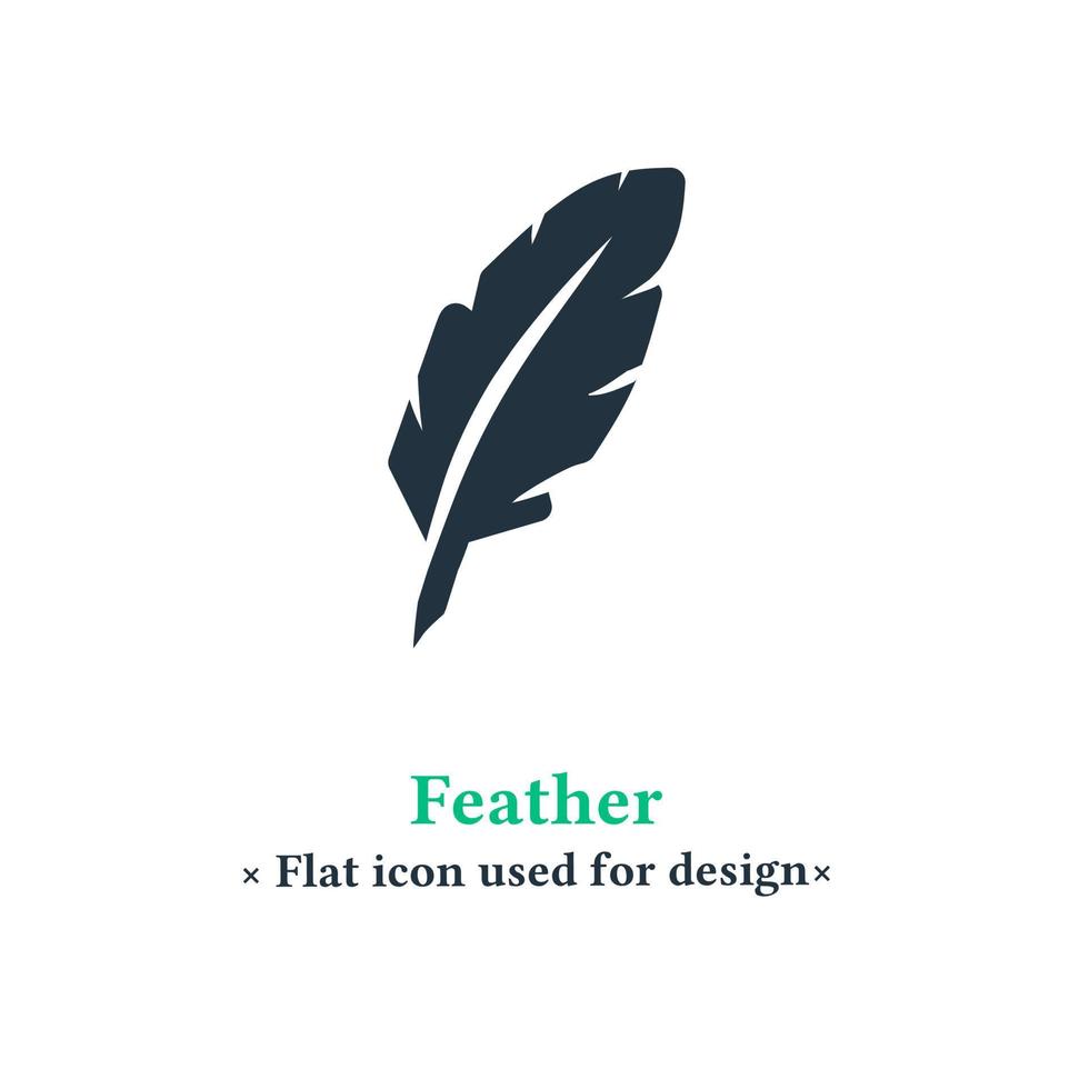 Feather icon in trendy flat style isolated on white background. feather symbol for web and mobile apps. vector
