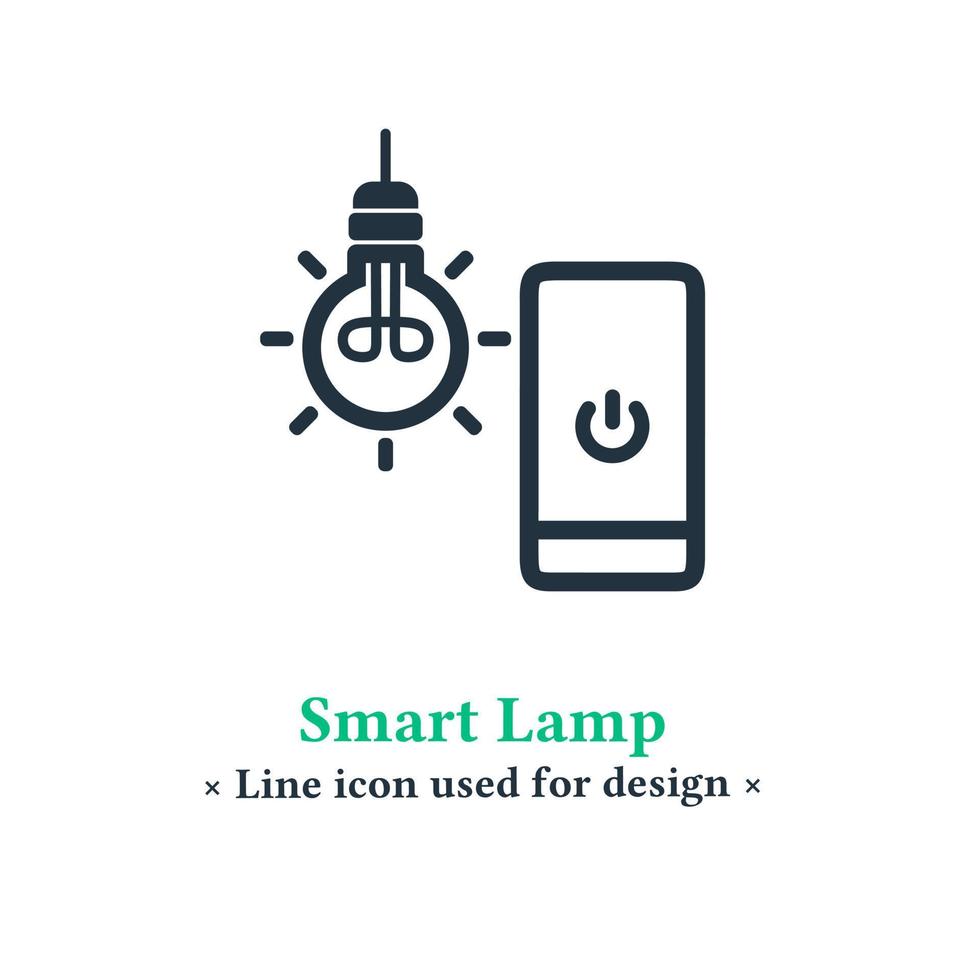 Smart light icon vector isolated on a white background.  Light control symbol sign, smart home, electric lighting.