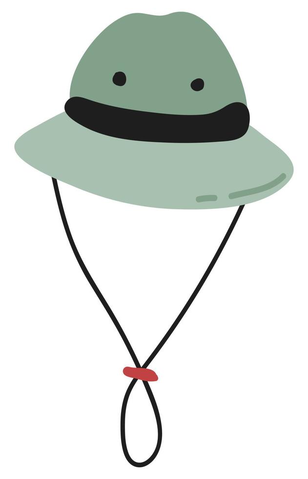 Cute hand drawn camping hat. White background, isolate. Vector illustration.