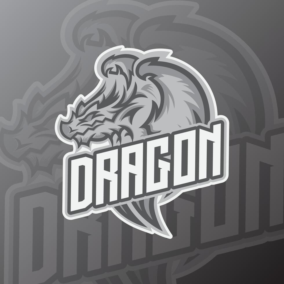 juego de esport de plantilla de logotipo de dragón vector