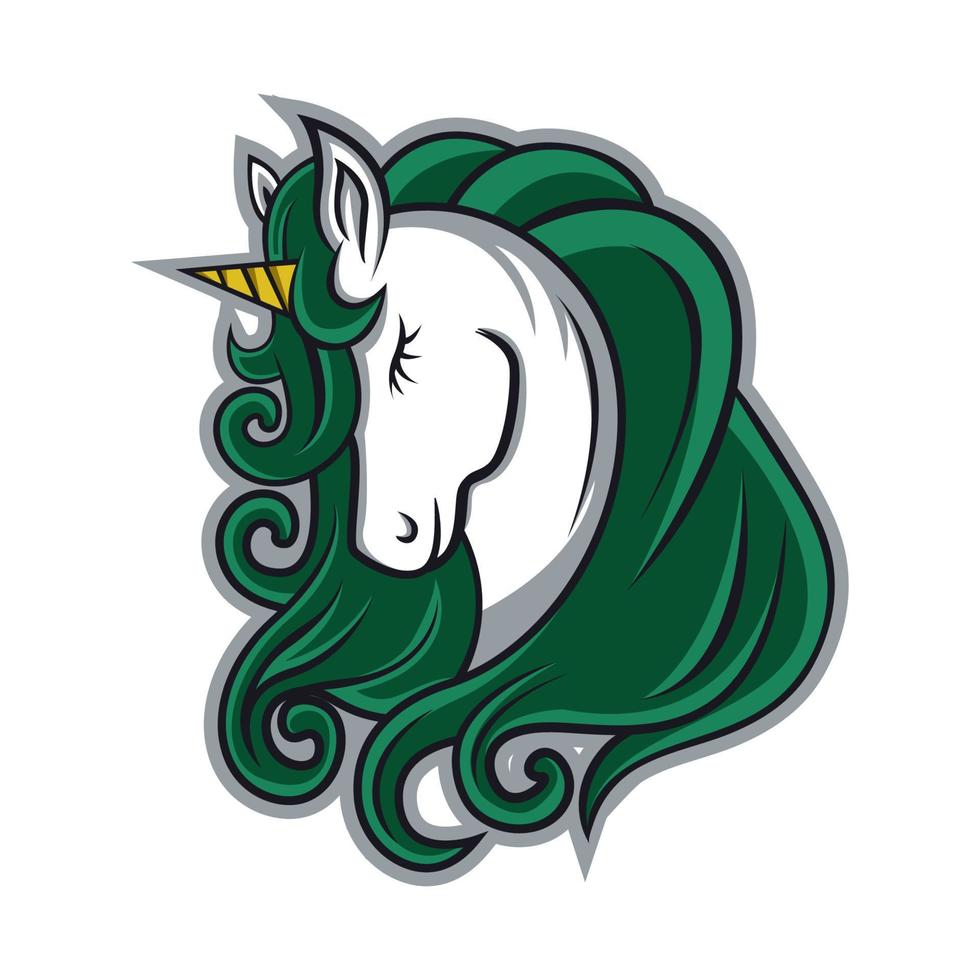 mascota de unicornio. insignia del logotipo de esport vector