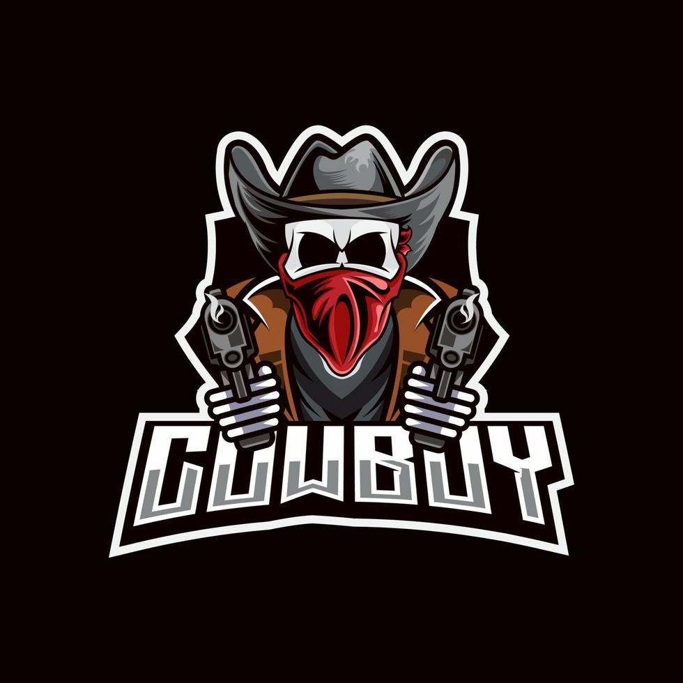 Cowboy esport mascot logo design vector