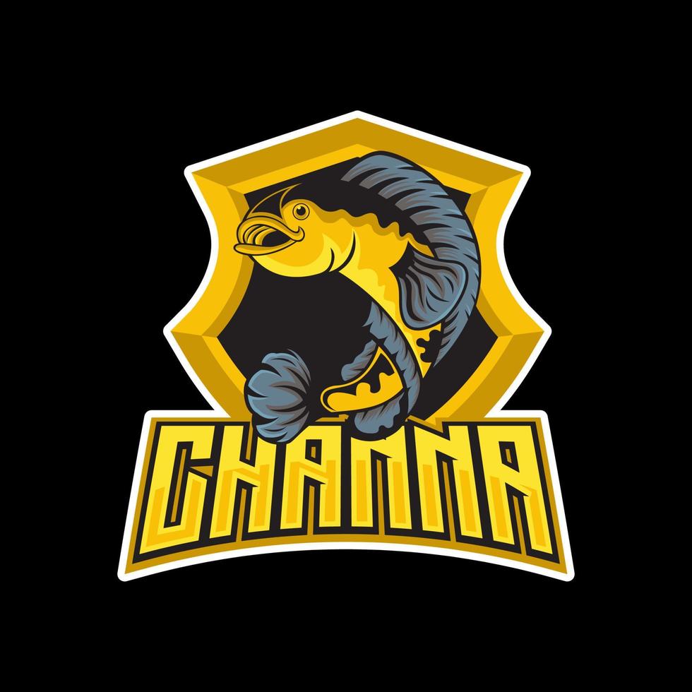 Channa pulchra fish mascot. esport logo design. vector