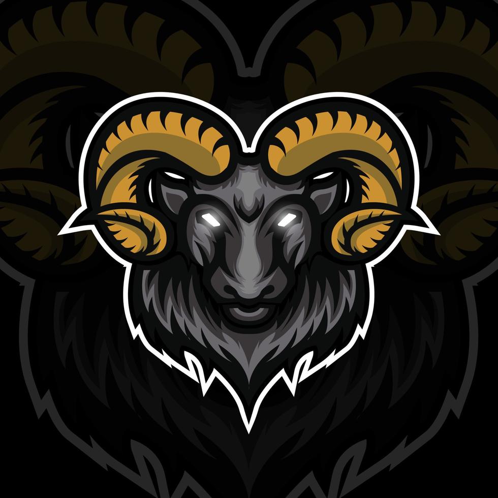 Goat Ram Sheep mascot esport logo design illustrations vector template, Aries logo for team game streamer social media banner