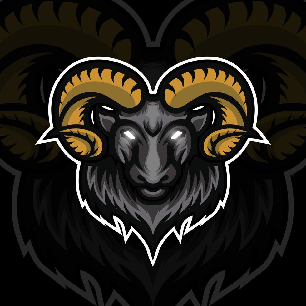 Goat Ram Sheep mascot esport logo design illustrations vector template, Aries logo for team game streamer social media banner