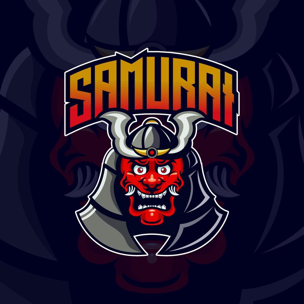 samurai asesino esport logo mascota diseño vector