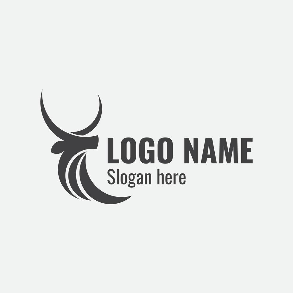 Black Bull in Circle Logo Design Inspiration. vector