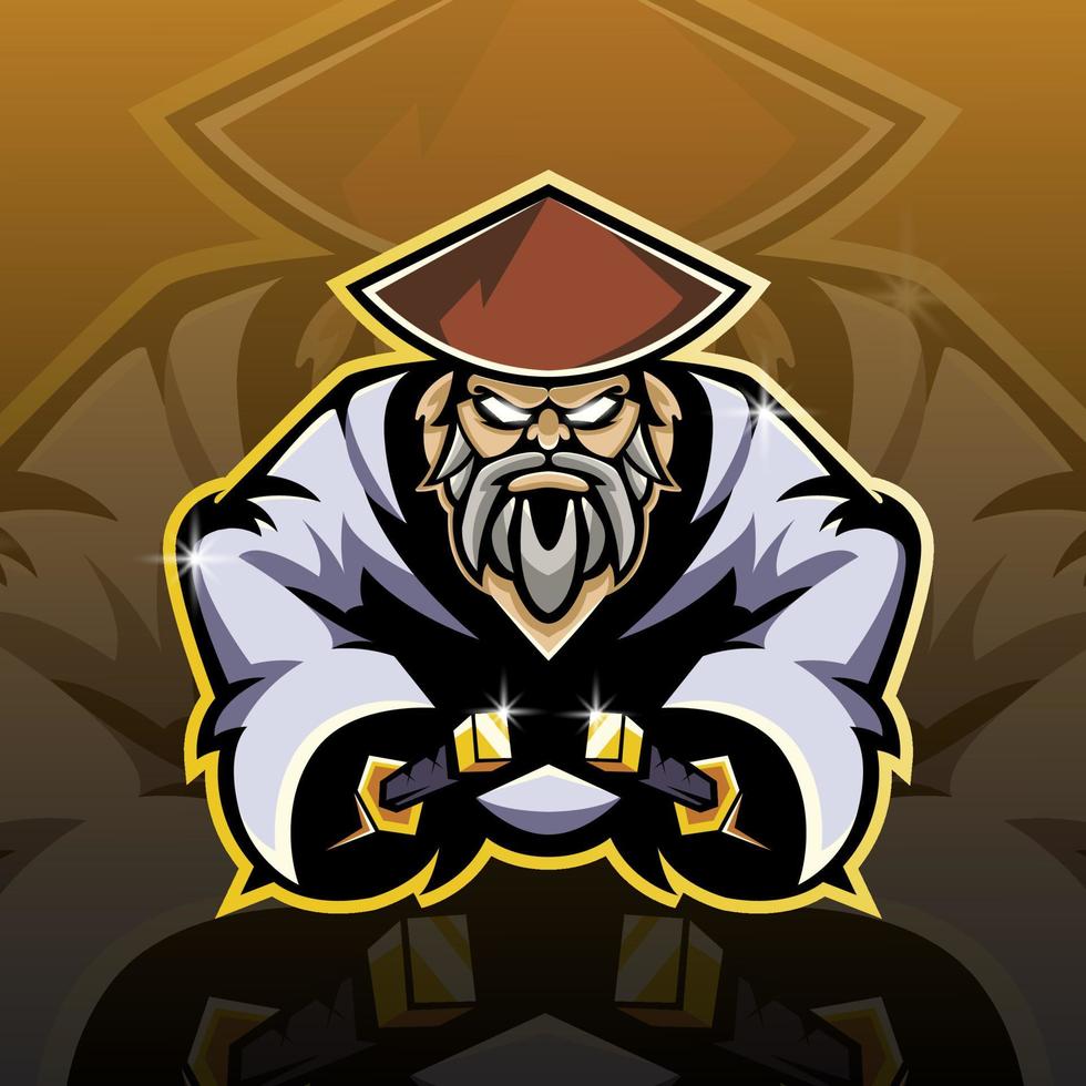 diseño de logotipo de mascota ninja esport vector