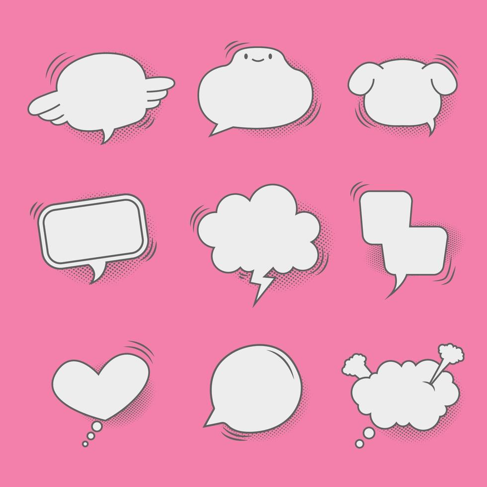 Variation empty comic speech bubbles vector