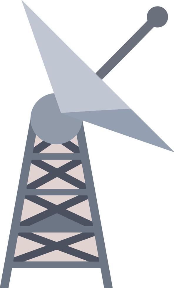 Antenna for receiving radio and television signals. Radar tower. Metal industrial construction. Radio waves and communications. Cartoon flat illustration vector