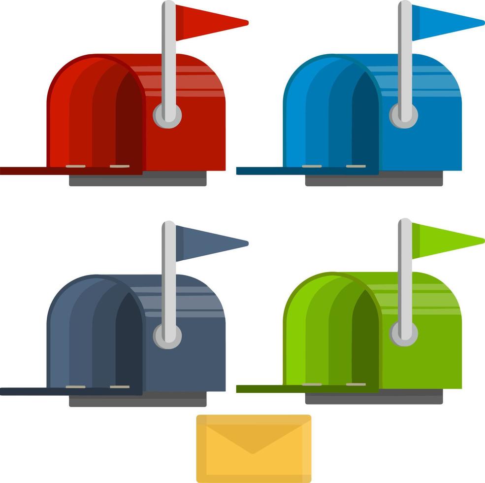 Open mailbox. Mail and message. vector