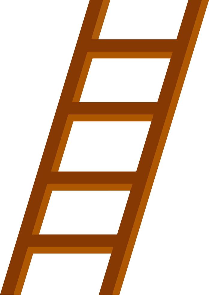 Wooden brown stairs. Go up to the top level. vector