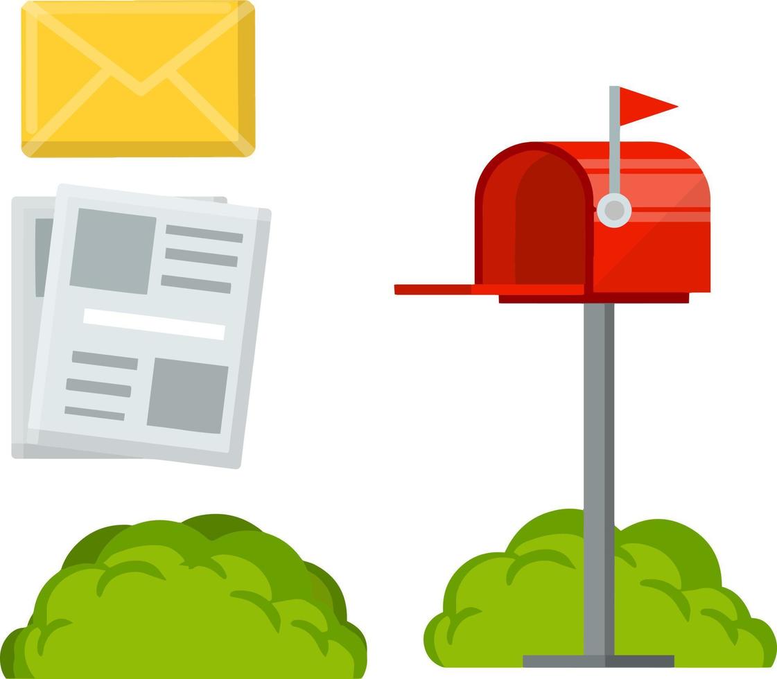 Open mailbox. Mail and message. vector