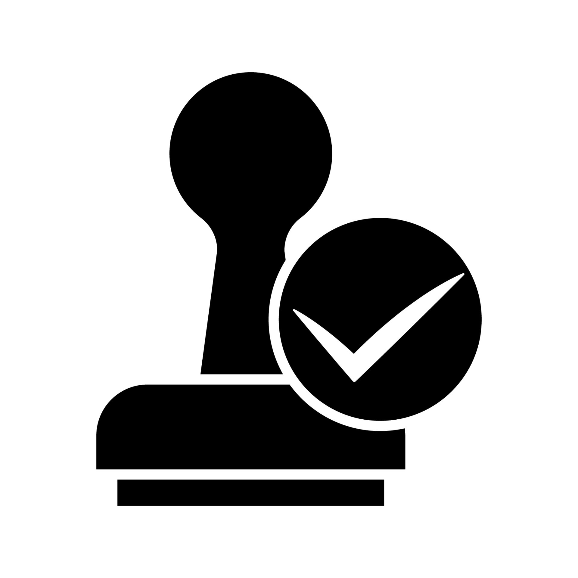 Rubber stamp icon. Simple outline style. Seal, stamper, approval