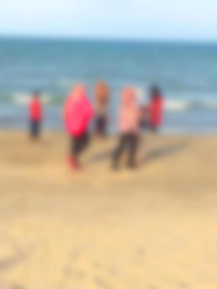 Blur image in a portrait on Telong beach near Kelantan photo
