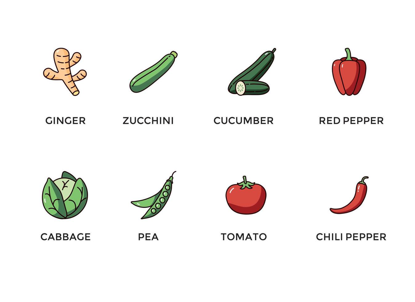 vegetable icon set collection vector