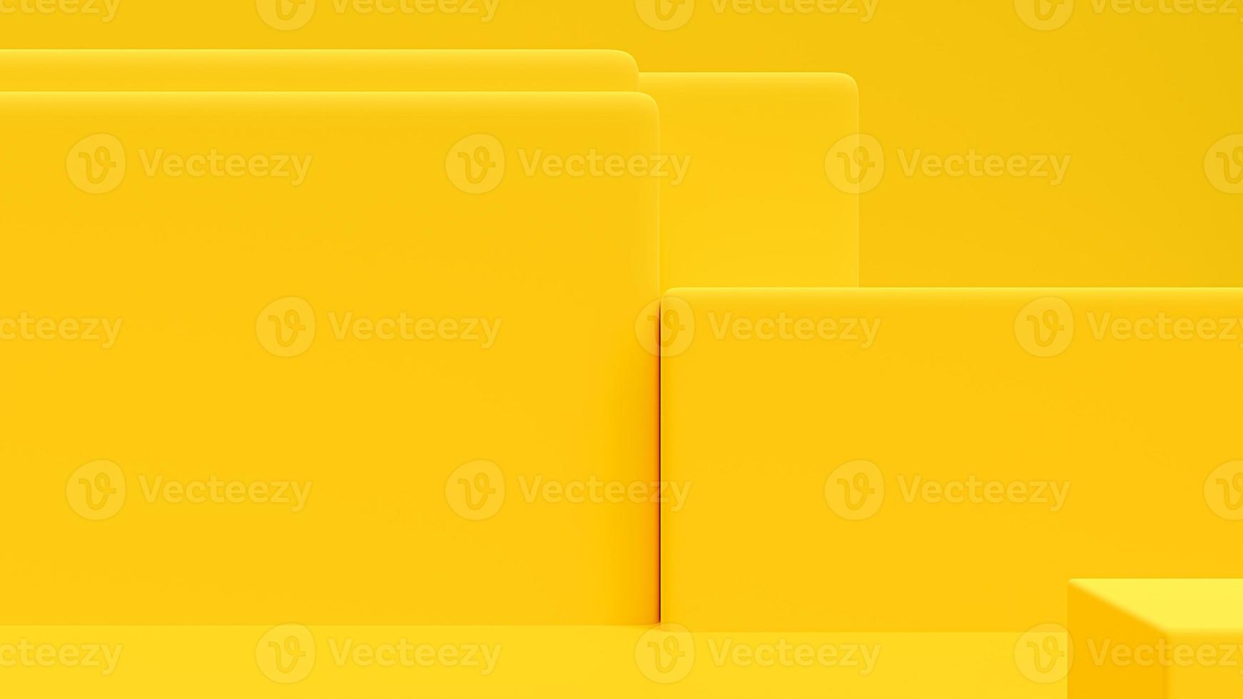 Yellow abstract background. Yellow squares overlapping. Minimal idea concept. photo