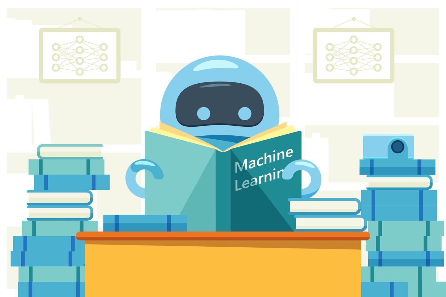 Bot reading the book vector