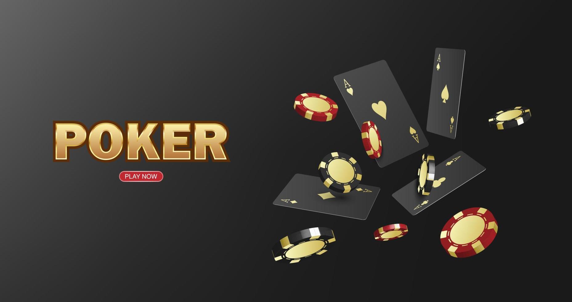 Poker game casiono online, web background template for internet, vector illustration