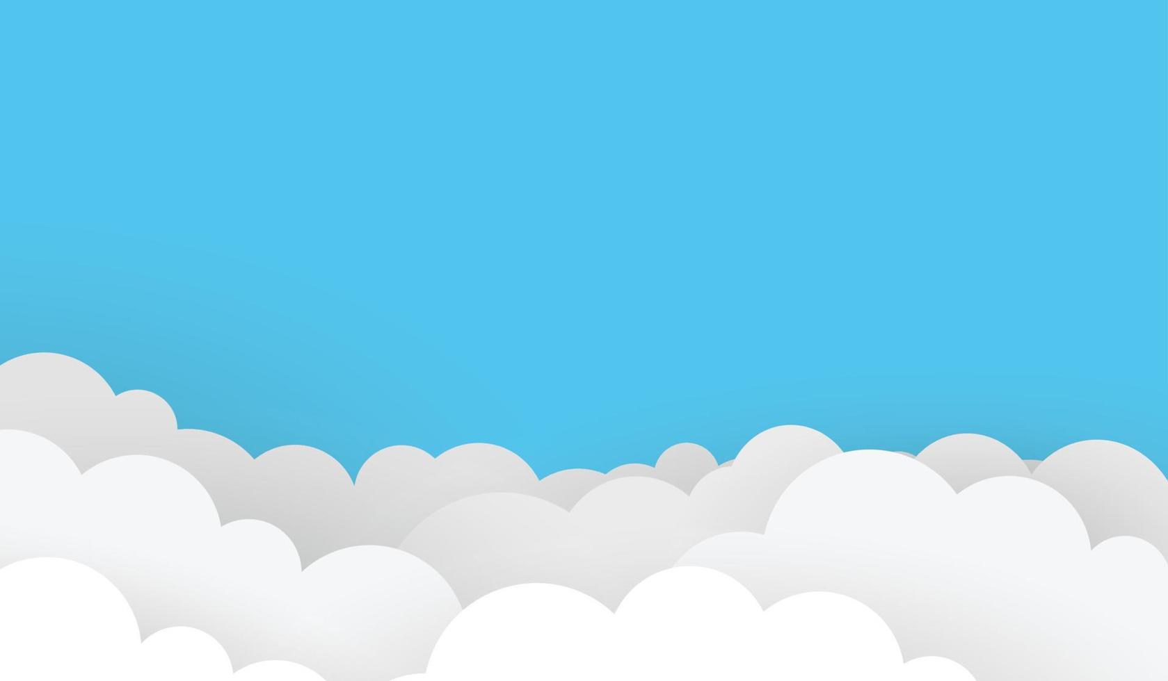 estilo de corte de papel azul. nubes de fondo de negocios vector