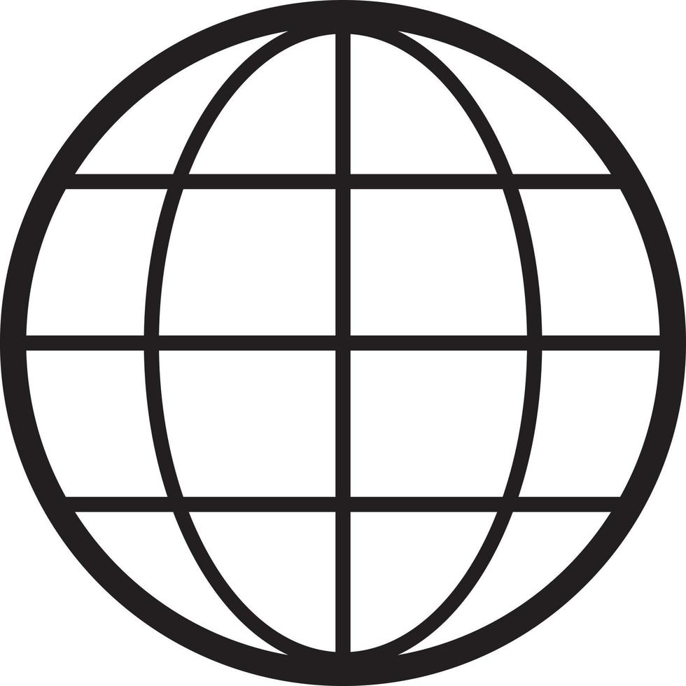 line World Earth Illustration Icon. Globe Symbol icon. Planet Logo sign, World Wide Web Sign Icon design vector