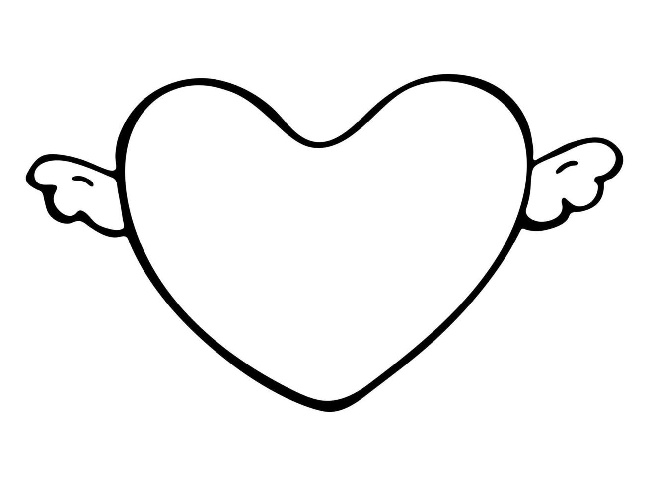 ilustración de corazón dibujada a mano simple. lindo garabato del corazón del día de san valentín. Imágenes Prediseñadas de amor vector