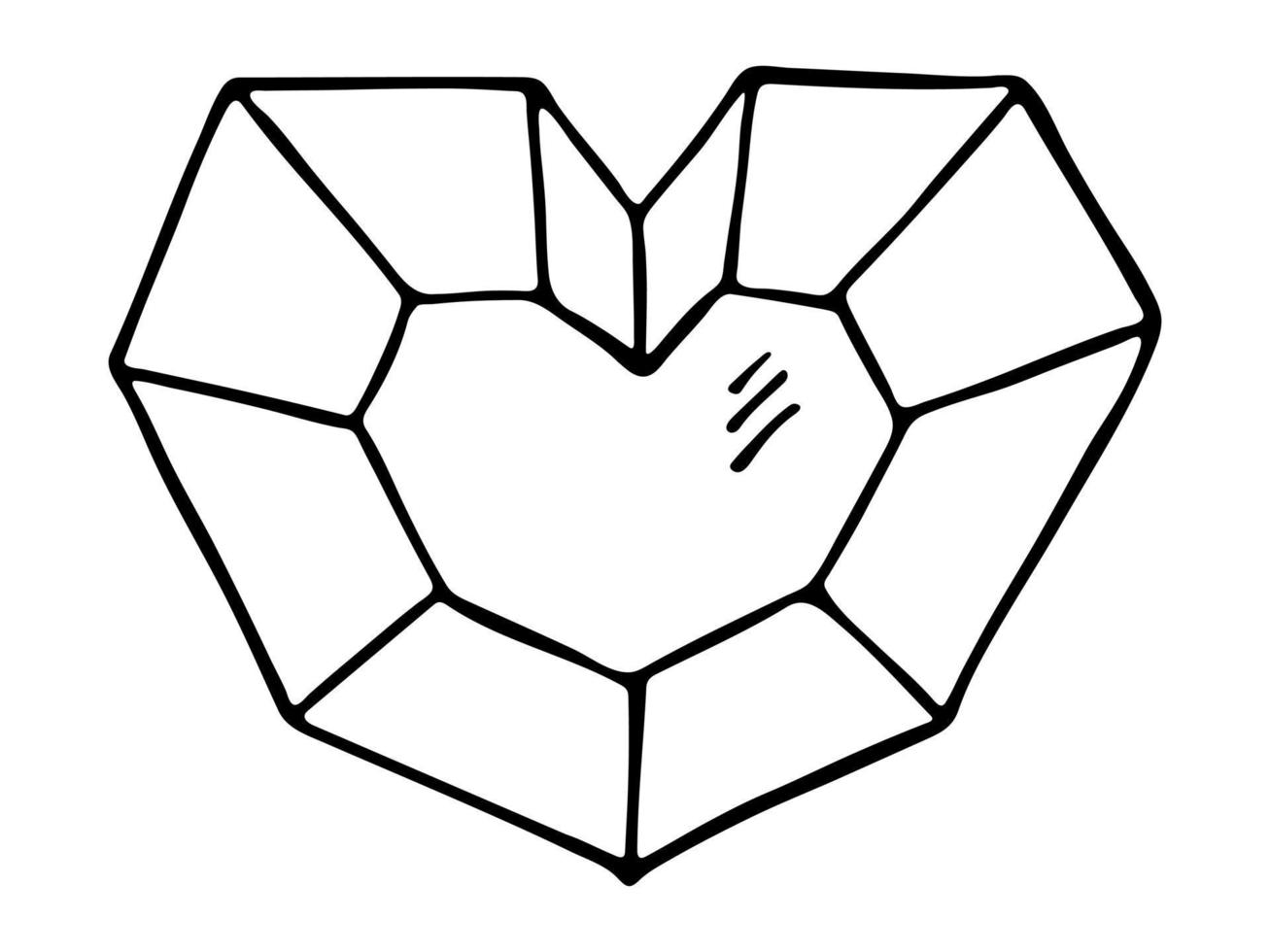 ilustración de corazón dibujada a mano simple. lindo garabato del corazón del día de san valentín. Imágenes Prediseñadas de amor vector