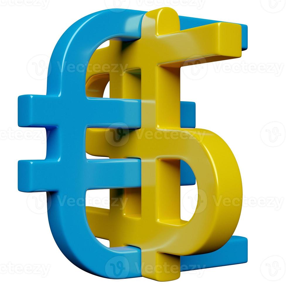 3d illustration of euro and dollar money icons on  white isolated background. Currency exchange symbol, rising prices. Convert dollar to euro and back. photo