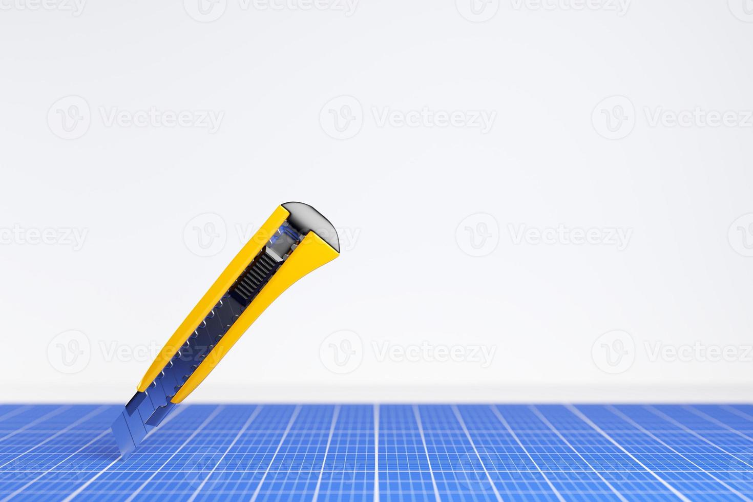 3D illustration of a cutter in cartoon style on a white background. Hand carpentry tool for the workshop. photo