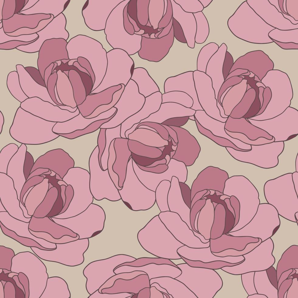 Retro Boho Flowers, Floral Seamless Pattern Background vector