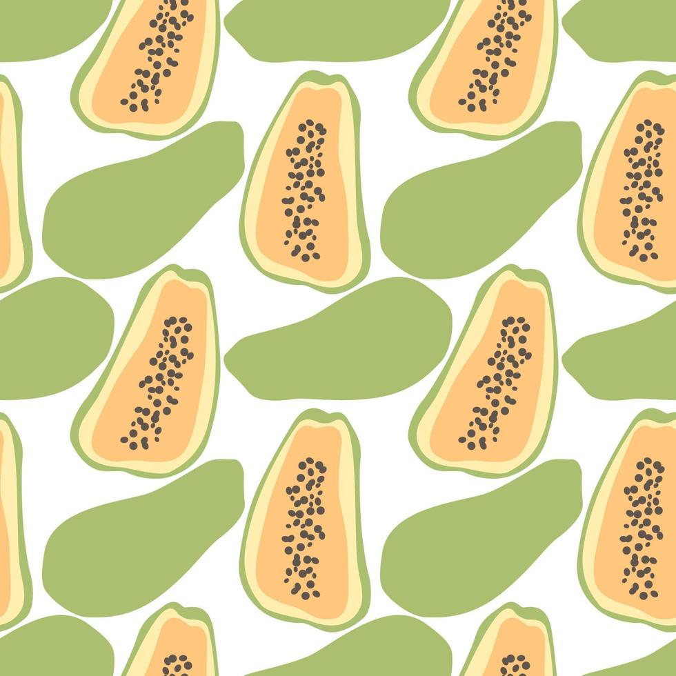 Fondo de patrones sin fisuras de papaya de fruta minimalista abstracto moderno vector