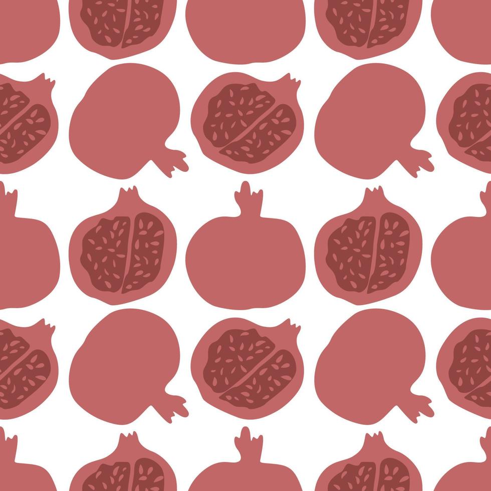 Fondo de patrones sin fisuras de granada de fruta minimalista abstracto moderno vector