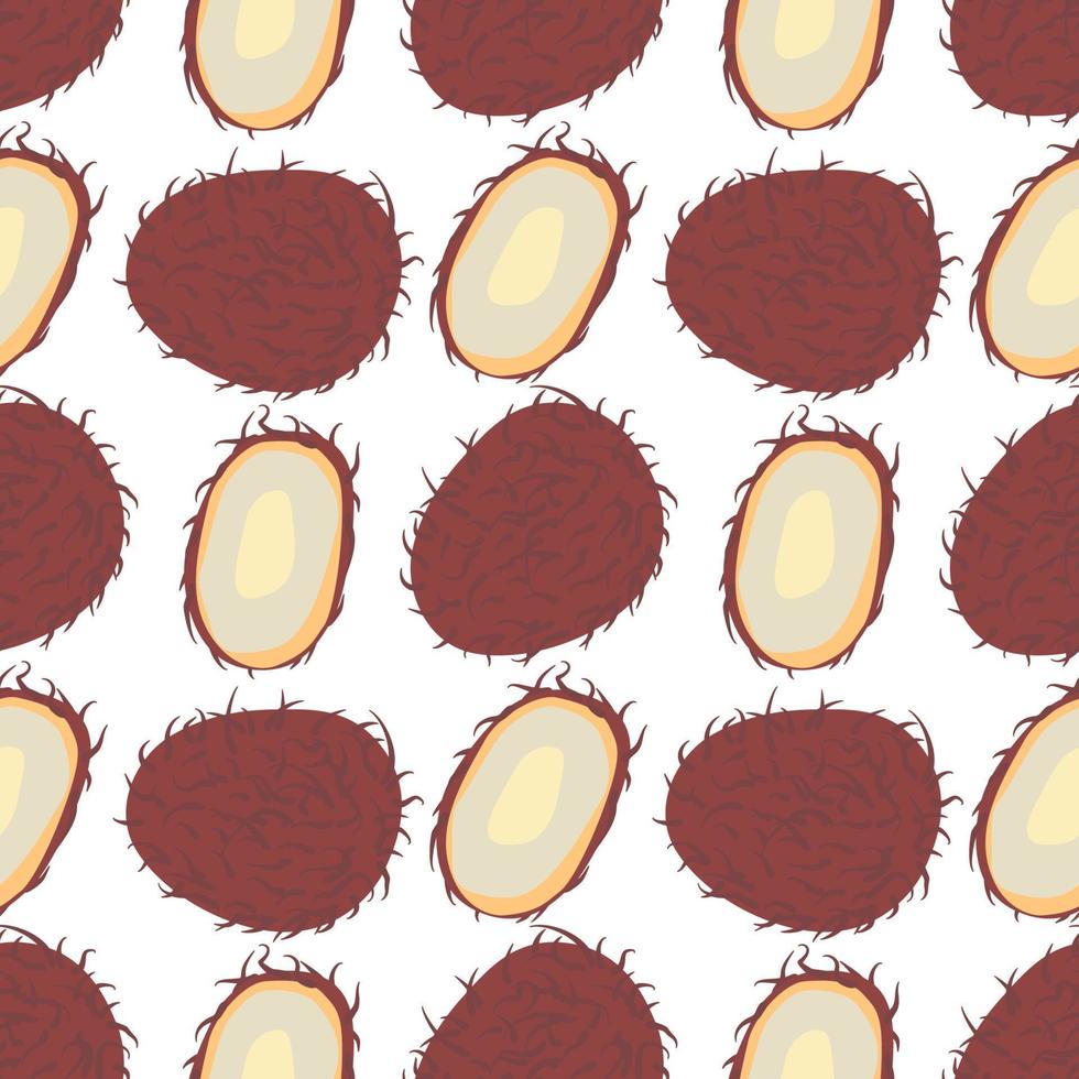 Modern Abstract Minimalist Fruit Rambutan Seamless Pattern Background vector