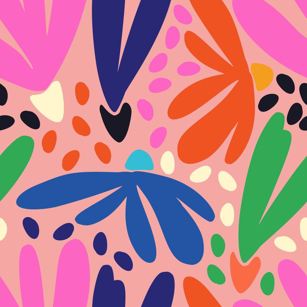 abstract trendy dots floral seamless pattern vector