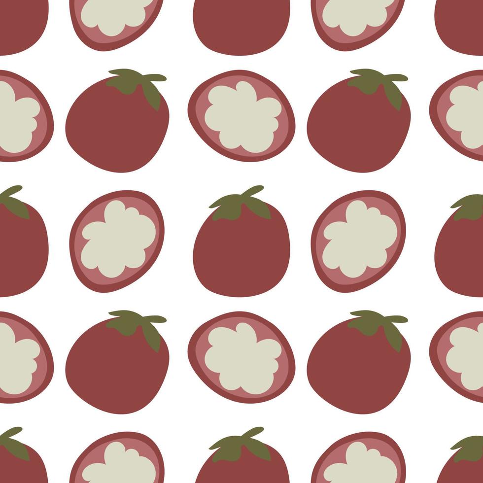 Modern Abstract Minimalist Fruit Mangosteen Seamless Pattern Background vector