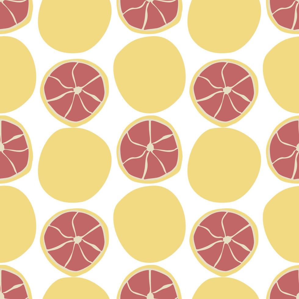 Modern Abstract Minimalist Fruit Grapefruit Seamless Pattern Background vector