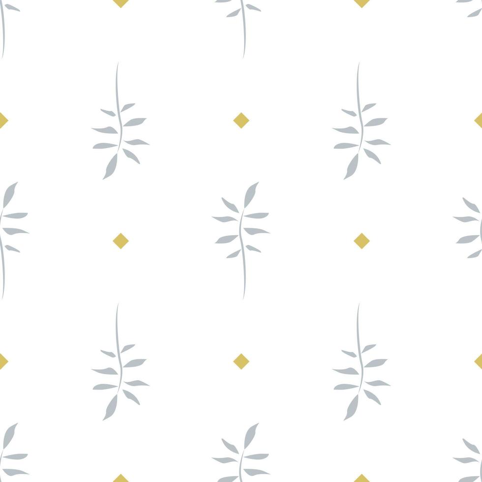 geometric seamless pattern floral with leaves in pastel colors on a white background vector