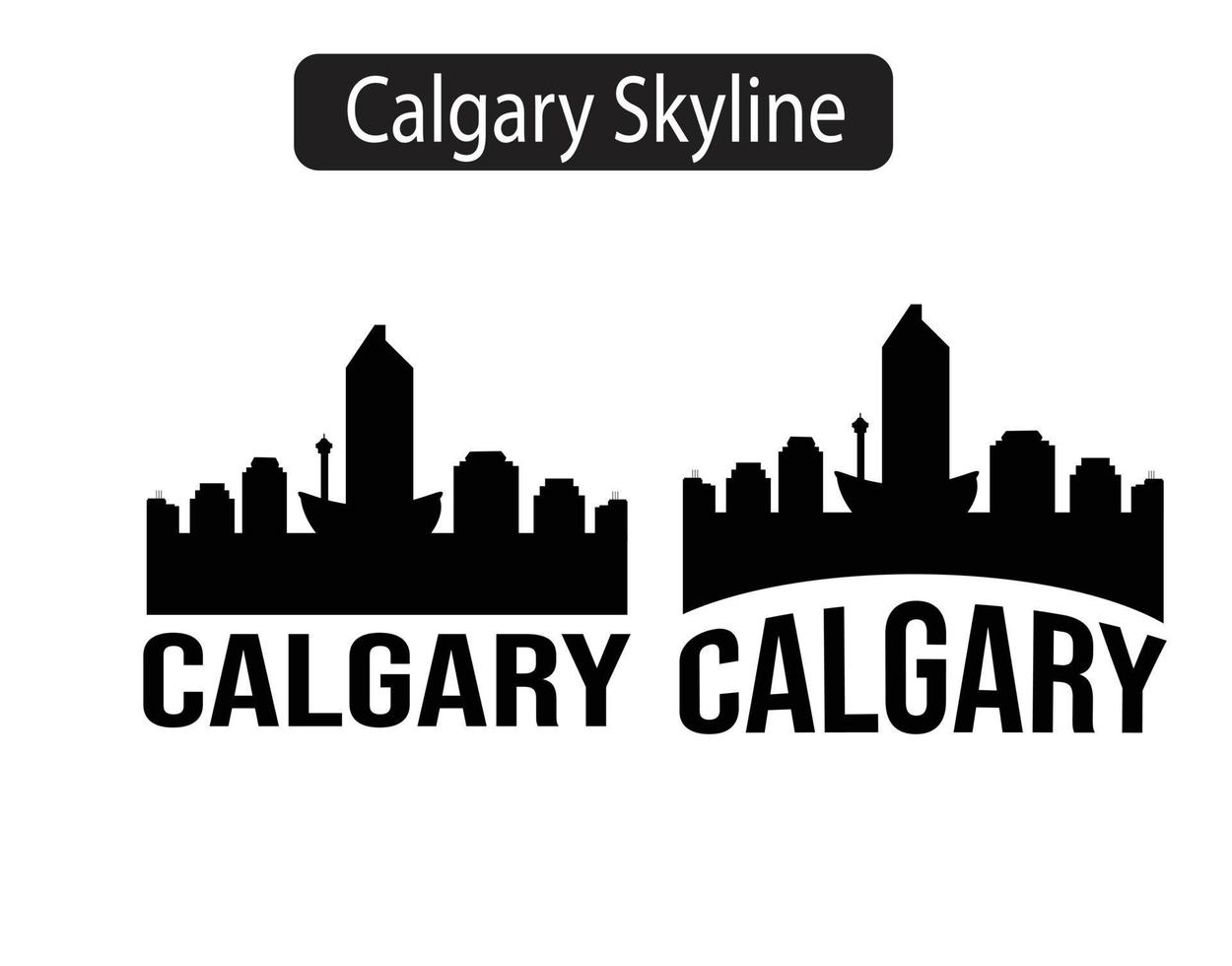 Ilustración de vector de silueta de horizonte de la ciudad de Calgary