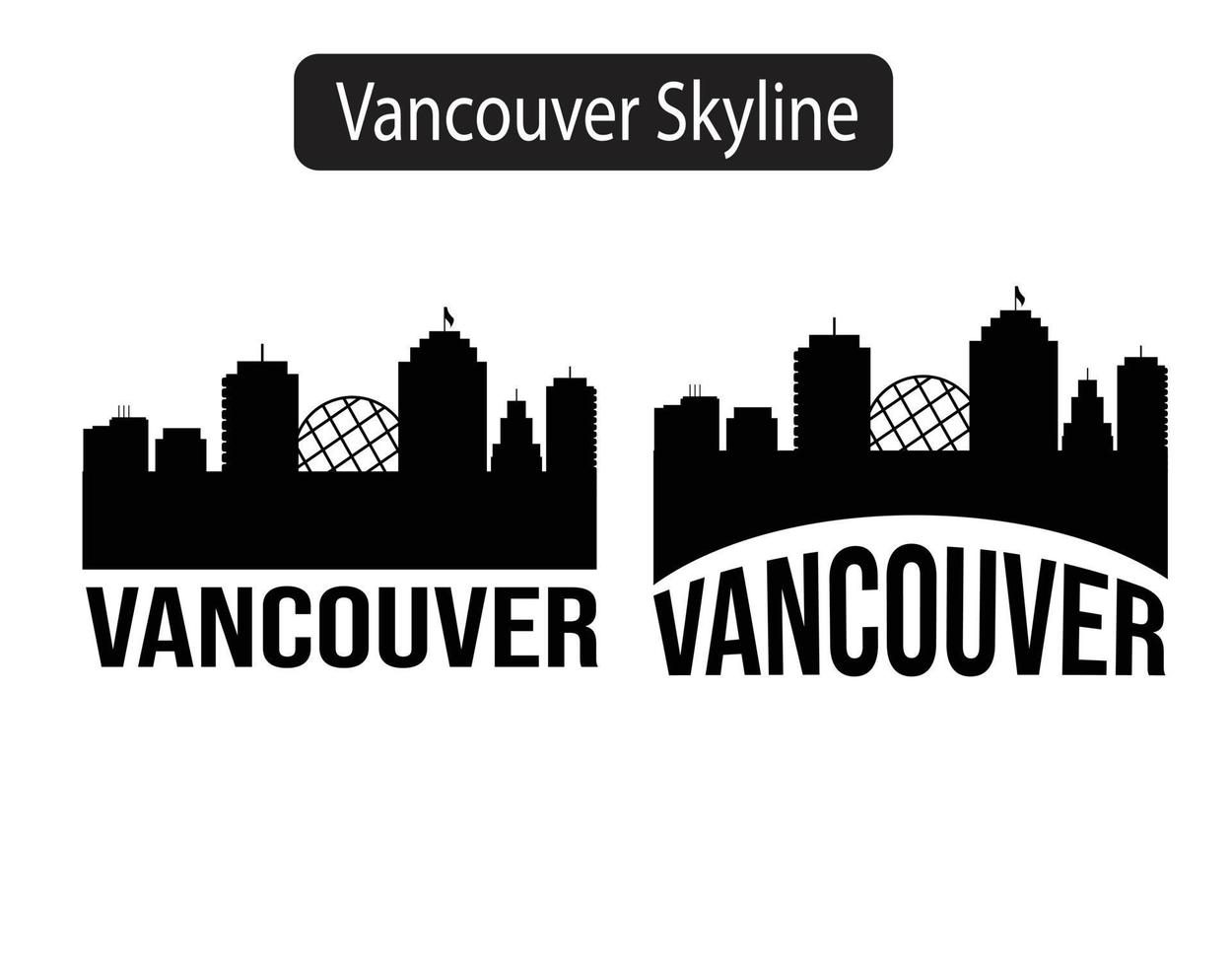 Ilustración de vector de silueta de horizonte de la ciudad de vancouver