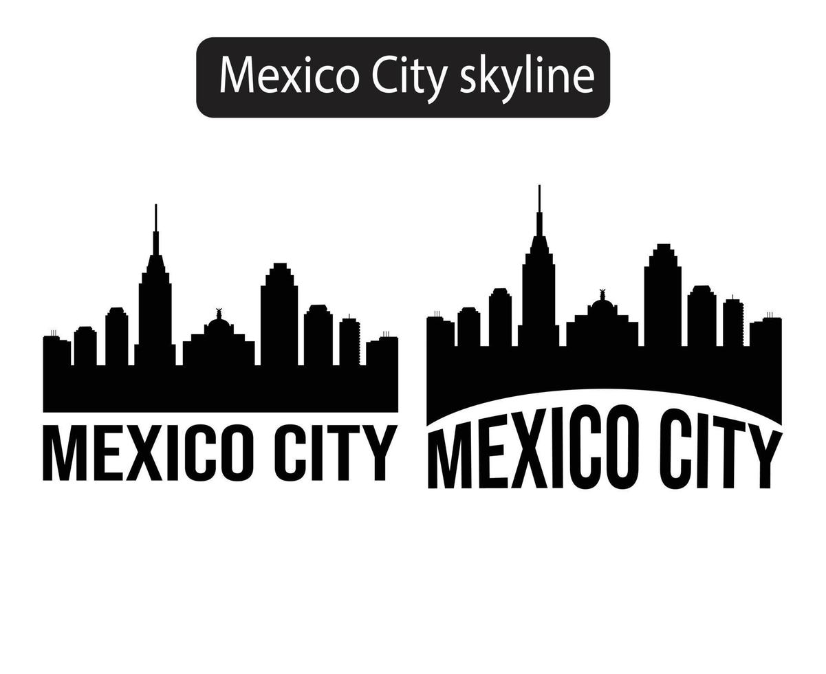 Mexico city skyline silhouette vector illustration